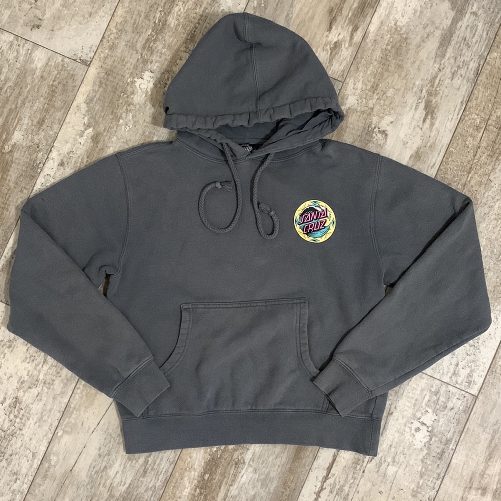 Santa Cruz wave dot cropped hoodie